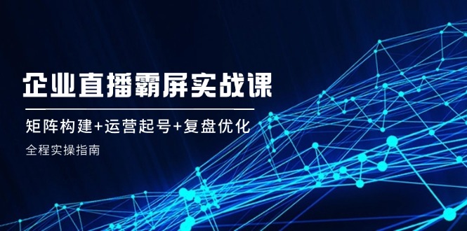 企 业 直 播 霸 屏实战课：矩阵构建+运营起号+复盘优化，全程实操指南-小肥鱼网创-十年互联网创业实战派 | 专注精准流量获取与转化