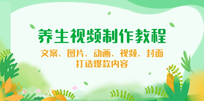 养生视频制作教程，文案、图片、动画、视频、封面，打造爆款内容-小肥鱼网创-十年互联网创业实战派 | 专注精准流量获取与转化