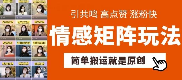 简单搬运，情感矩阵玩法，涨粉速度快，可带货，可起号【揭秘】-小肥鱼网创-十年互联网创业实战派 | 专注精准流量获取与转化