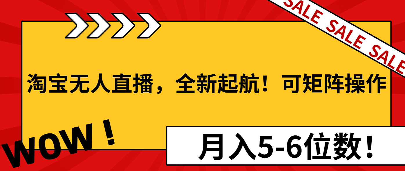 淘宝无人直播，全新起航！可矩阵操作，月入5-6位数！-小肥鱼网创-十年互联网创业实战派 | 专注精准流量获取与转化