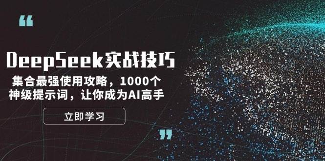 DeepSeek实战技巧：集合最强使用攻略，1000个神级提示词，让你成为AI高手-小肥鱼网创-十年互联网创业实战派 | 专注精准流量获取与转化