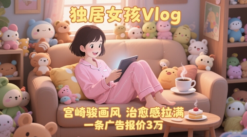 单个账号涨粉71W！用AI制作独居女孩Vlog，宫崎骏画风，治愈感拉满，一条广告报价3W-小肥鱼网创-十年互联网创业实战派 | 专注精准流量获取与转化